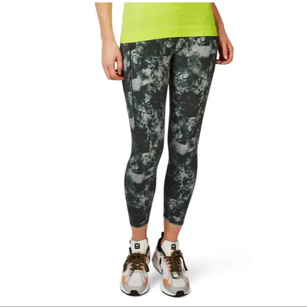 SWEATY BETTY Zero Gravity 7/8 Running Leggings In Green Tie Dye Print